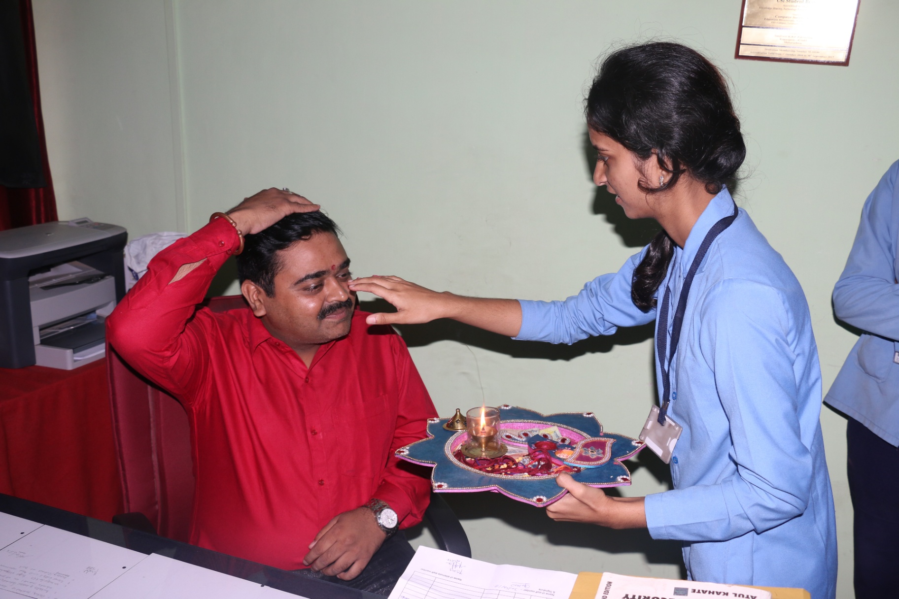 Blessing the HOD — Dr. Ganesh Jorvekar