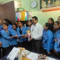 Girls' cohort felicitating the HOD