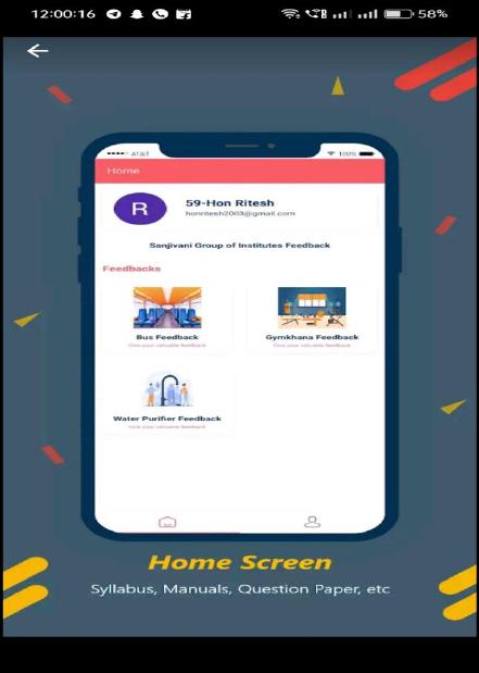DSC-built Institute Feedback app screens