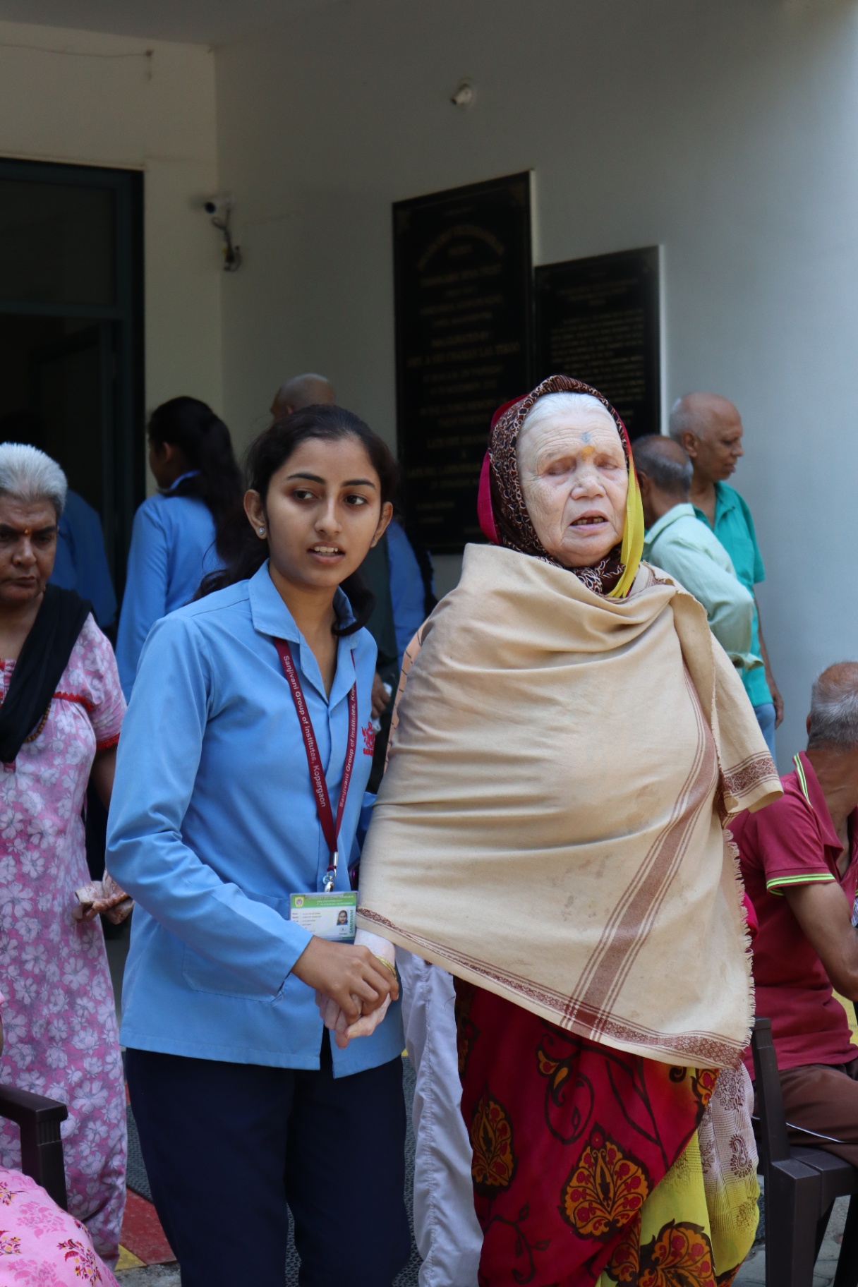 Walking hand-in-hand with a resident